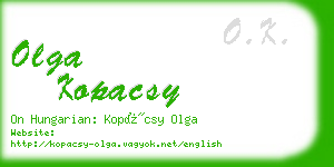 olga kopacsy business card